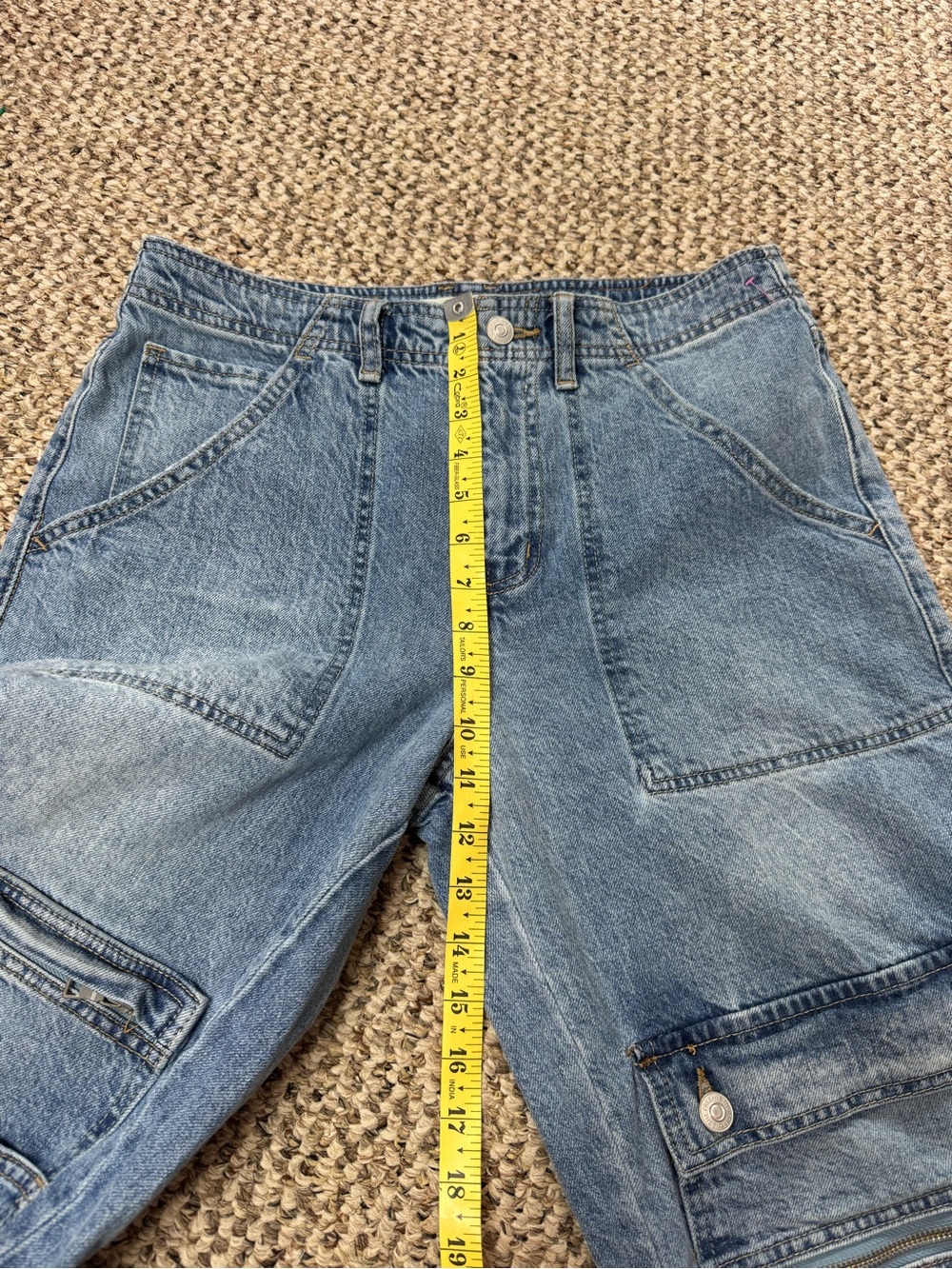 Free People We The Free CRVY Under Construction Cargo Jeans size 27 - Picture 10 of 11